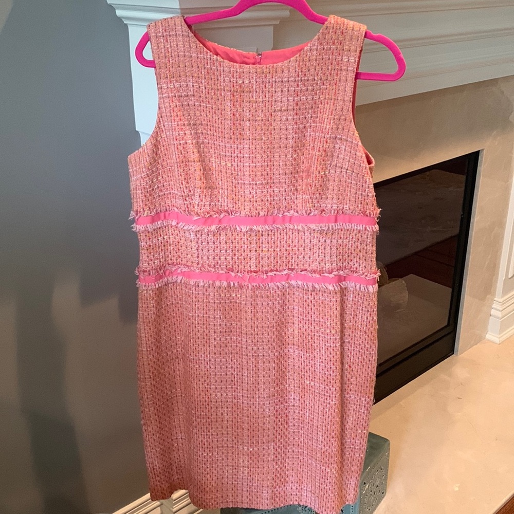 Talbots pink tweed dress
